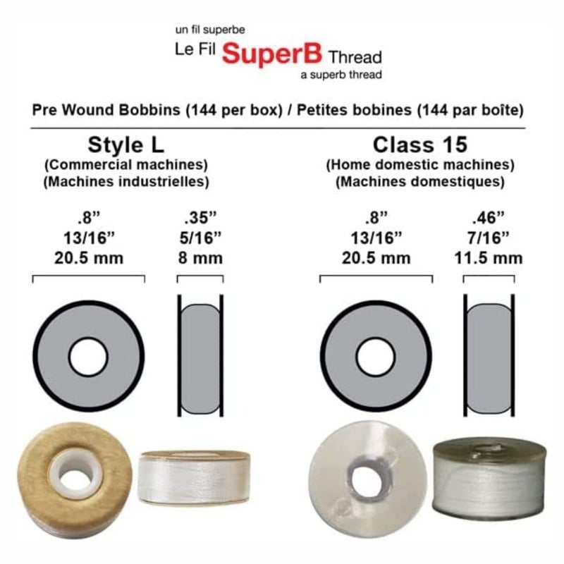 Superpunch Superb Pre-Wound Bobbins White Style L (Small) Polyester Pre-Wound Bobbins Thread, Box of 144 - Image 2